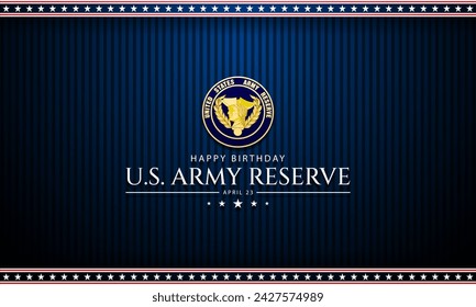 Happy Birthday US Army Reserve April 23 Background Vector Illustration