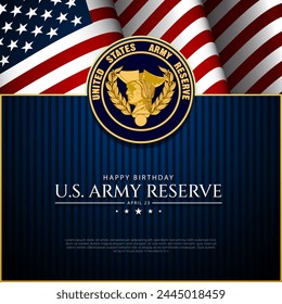 Happy Birthday US Army Reserve April 23 Background Vector Illustration