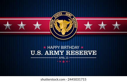 Happy Birthday US Army Reserve April 23 Background Vector Illustration