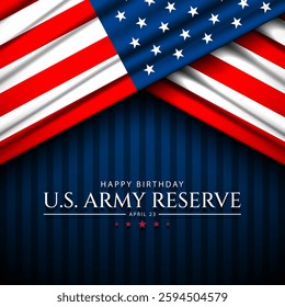 Happy Birthday US Army Reserve April 23 Background Vector Illustration