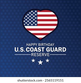 Happy Birthday US Coast Guard Reserve. Holiday concept. Template for background, banner, card, poster with text inscription