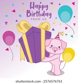 happy birthday from us for gift, greeting card