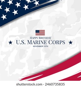 Happy Birthday US Marine Corps November 10 Hintergrund Vektorillustration