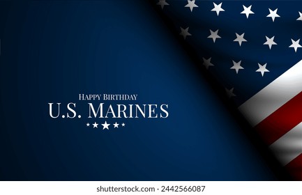 Happy Birthday US Marine November 10 Background Vector Illustration