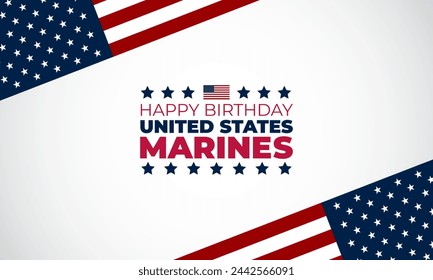 Happy Birthday US Marine November 10 Background Vector Illustration