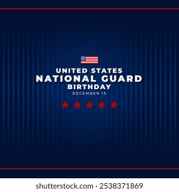 Happy Birthday U.S National Guard Poster, Banner, Greeting Card. Vector EPS 10.