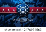 Happy  Birthday US Navy October 13 background Vector Illustration 