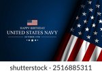 Happy  Birthday US Navy October 13 background Vector Illustration 