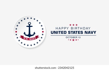 Happy  birthday US Navy October 13 background Vector Illustration 