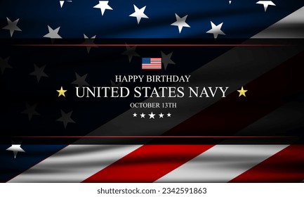 Happy  birthday US Navy October 13 background Vector Illustration 