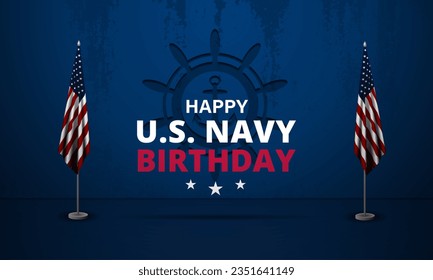 Happy  Birthday US Navy October 13 background Vector Illustration 