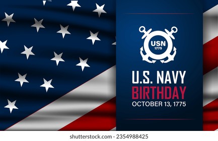 Happy  Birthday US Navy October 13 background Vector Illustration 
