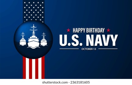 Happy Birthday US Navy 13. Oktober Vektorgrafik 