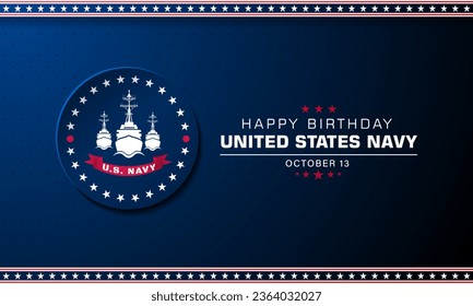 Happy  Birthday US Navy October 13 background Vector Illustration 