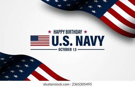 Happy  Birthday US Navy October 13 background Vector Illustration 