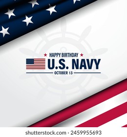 Happy  Birthday US Navy October 13 background Vector Illustration 