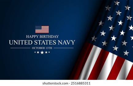 Happy  Birthday US Navy October 13 background Vector Illustration 