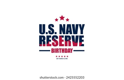 Happy Birthday US Navy Reserve March 03 Background Vector Illustration