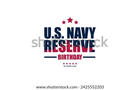 Happy Birthday US Navy Reserve March 03 Background Vector Illustration