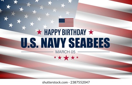 Happy  Birthday US Navy Seabees March 05 Background Vector Illustration 