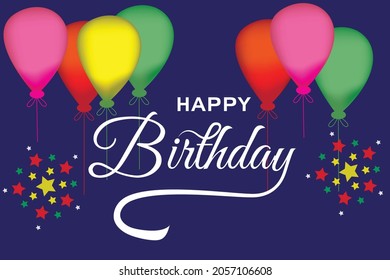 Happy Birthday Vector Art Typography Poster Stock Vector (Royalty Free ...