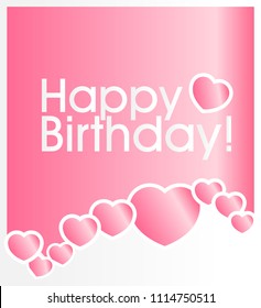 happy birthday, vector with background cream love theme for greeting card or poster
