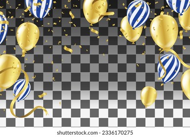 Happy birthday vector background design. Happy birthday to you greeting text with balloons, golden color