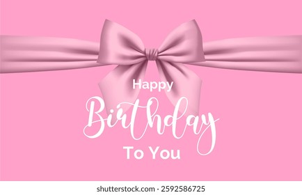 Happy Birthday Vector Background Design with pink color