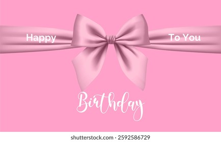 Happy Birthday Vector Background Design with pink color