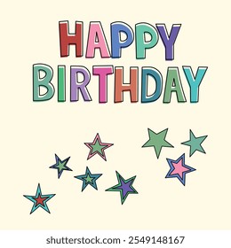 Feliz aniversário vetor fundo. Cartão de convite ou saudação. Ilustração vetorial.