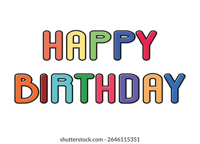 Happy Birthday vector background. Lettering invitation or greeting card. Vector illustration.