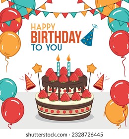 Happy birthday vector background text style 00012
