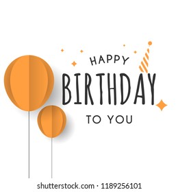 Happy birthday vector with balloon, confetti, design for greeting cards and poster, invitation card. vector illustration eps 10
