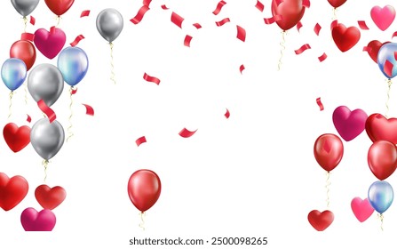 Happy birthday vector banner background. Happy birthday to you text with balloons, gifts and confetti celebrating elements for birth day card greeting decoration design. Vector illustration
