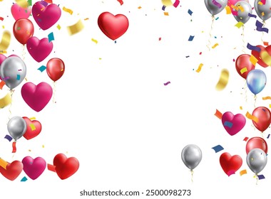 Happy birthday vector banner background. Happy birthday to you text with balloons, gifts and confetti celebrating elements for birth day card greeting decoration design. Vector illustration
