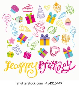 Happy birthday vector banner. Vector background.
