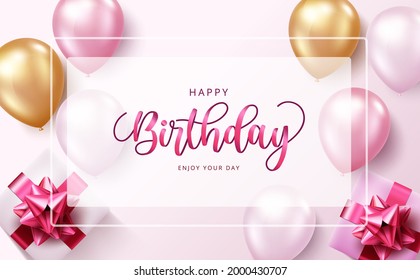 Happy Birthday Vector Banner Template Happy Stock Vector (Royalty Free