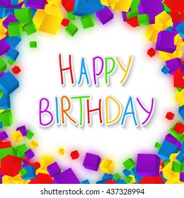 Happy Birthday .Vector calligraphic design. Hand drawn vector element. Quote for t-shirt, flyer, poster, card.