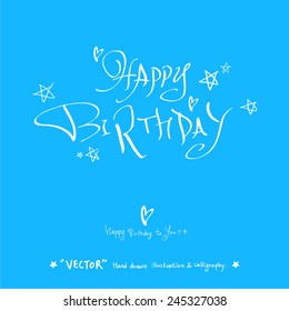 happy birthday / vector - calligraphy