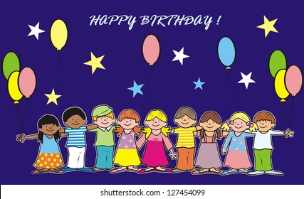 happy birthday, vector card