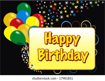 happy birthday vector card