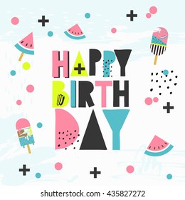 happy birthday vector card