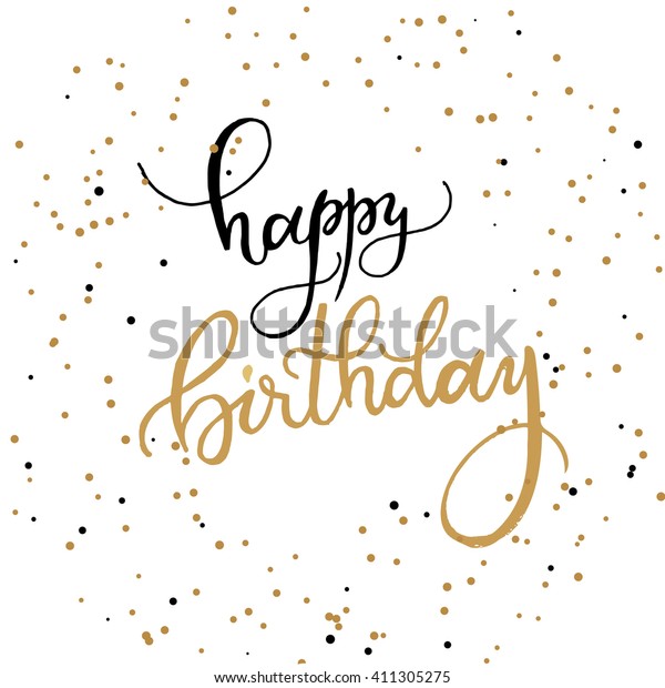 Happy Birthday Vector Card Hand Lettered Stock Vector (Royalty Free ...