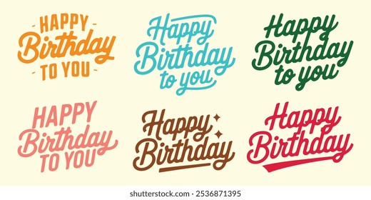 Happy Birthday, Vector, Celebration, Illustration, Text, Decoration, Typography, Calligraphy Vector Art Design