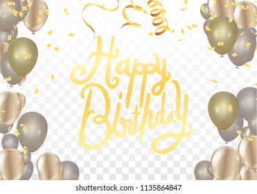Happy birthday vector Celebration party print design. Handwritten modern brush lettering white background isolated vector