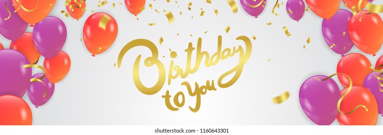 Happy birthday vector Celebration party print design. Handwritten modern brush lettering white background isolated vector