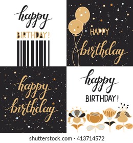 happy birthday vector creative hand drawn cards