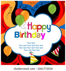 Happy birthday vector design with abstract background