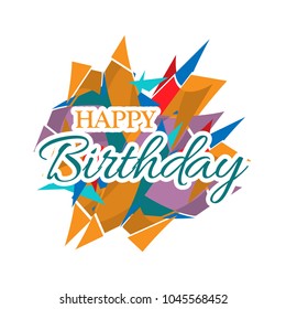 Happy birthday vector design with abstract colorful  background