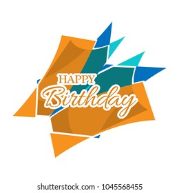 Happy birthday vector design with abstract colorful  background